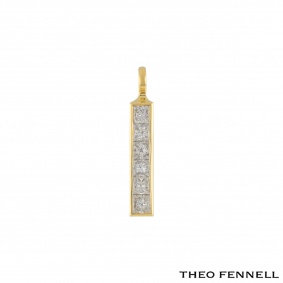 Theo Fennell Yellow Gold Diamond Strip Pendant 1.20ct G/VS1